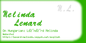 melinda lenard business card